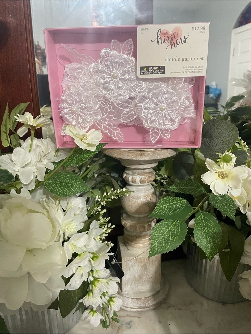 White Lace Double Garter 2- Piece Set